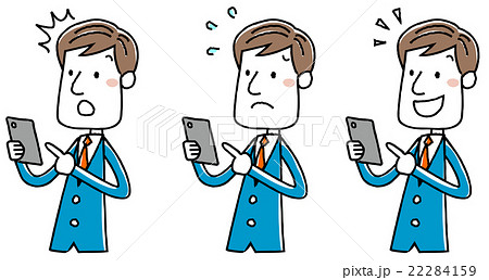 イラスト素材:ビジネスマン スマートフォン 操作 イラスト素材:ビジネスマン スマートフォン 操作 22284159