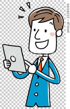 Illustration material: Businessman tablet operation solution understanding understand Illustration material: Businessman tablet operation solution understanding understand 22284168