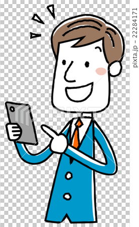 Illustration material: Businessman Smartphone operation solution understanding understand Illustration material: Businessman Smartphone operation solution understanding understand 22284171