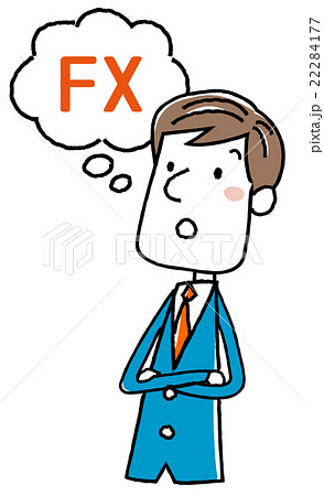 イラスト素材 ビジネスマン Fx 考えるのイラスト素材