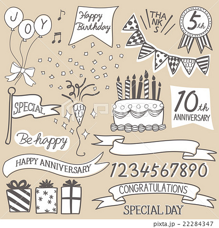 Handwritten Style Anniversary Anniversary Design Stock Illustration