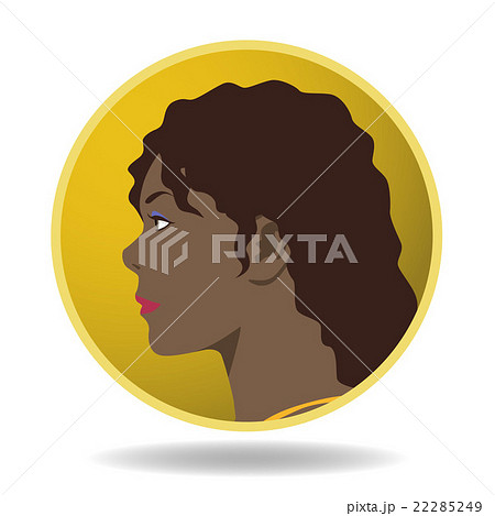 女性の横顔アイコン アバターのイラスト素材