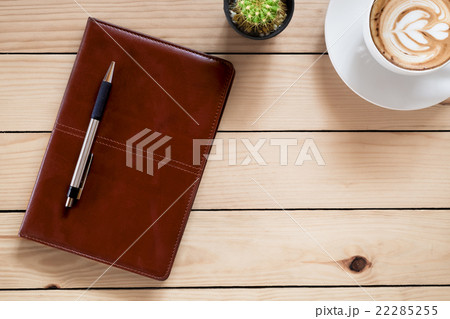 Office stuff with leather notebook Office stuff with leather notebook 22285255
