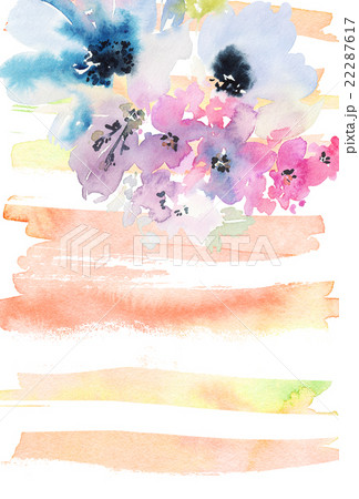 Creative card with watercolor flowers Creative card with watercolor flowers 22287617