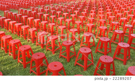 Red plastic chair 22289207