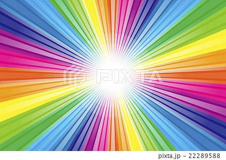 背景素材壁紙 虹色 レインボーカラー 七色 カラフル 放射線 パーティー 光 輝き かわいい 楽しいのイラスト素材 22289588 Pixta