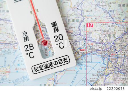 地図と温度計 地図と温度計 22290053