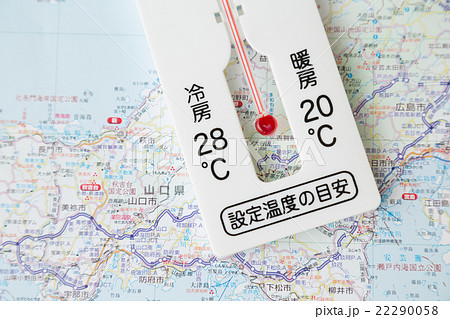 地図と温度計 22290058