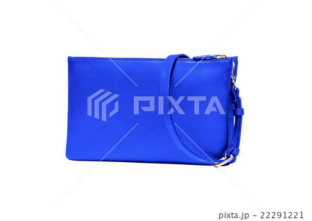 Blue Leather Purse isolated on white Blue Leather Purse isolated on white 22291221