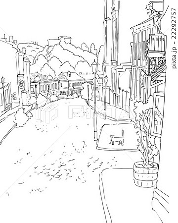 Vector monochrome sketch  city town  urban 22292757