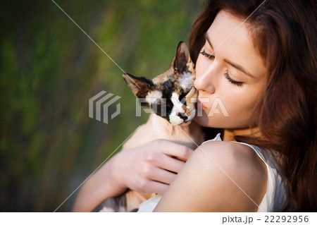 Friendship girl with a cat Friendship girl with a cat 22292956