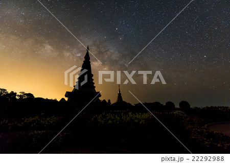 The Milky Way at pagoda on the top of Inthanon The Milky Way at pagoda on the top of Inthanon 22292988