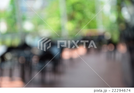 blurred outdoor restaurant on day time with green 22294674