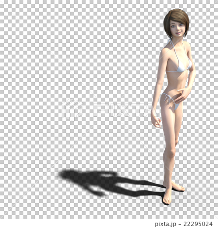 White swimsuit women perming3DCG illustration material White swimsuit women perming3DCG illustration material 22295024