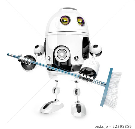 Robot cleaner with mop. Isolated over white Robot cleaner with mop. Isolated over white 22295859