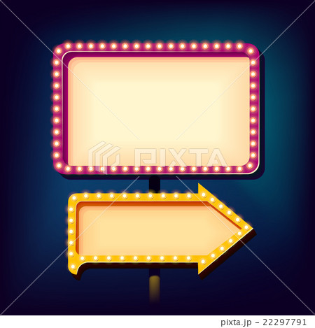 Night retro sign with lights 22297791