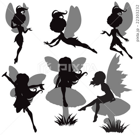 Fairy Silhouette Setのイラスト素材