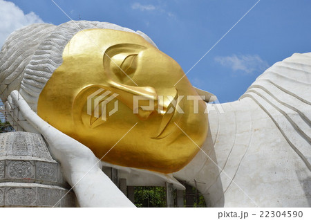 reclining Buddha face under construction reclining Buddha face under construction 22304590