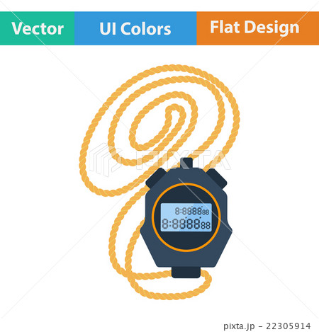 Flat design icon of stopwatch 22305914