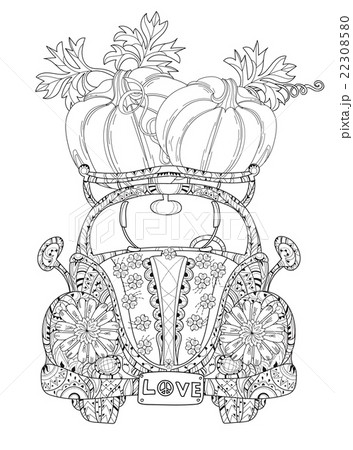Hand drawn doodle outline holiday car Hand drawn doodle outline holiday car 22308580