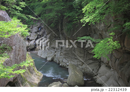 秋保温泉 二口峡谷 磊々峡 らいらいきょう の写真素材