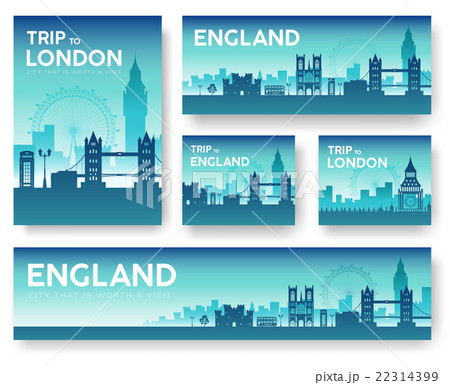 England landscape vector banners set. Vector England landscape vector banners set. Vector 22314399