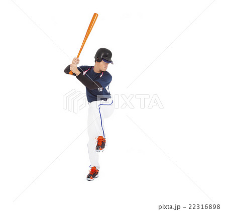 Baseball player hitting ball  with bat  22316898