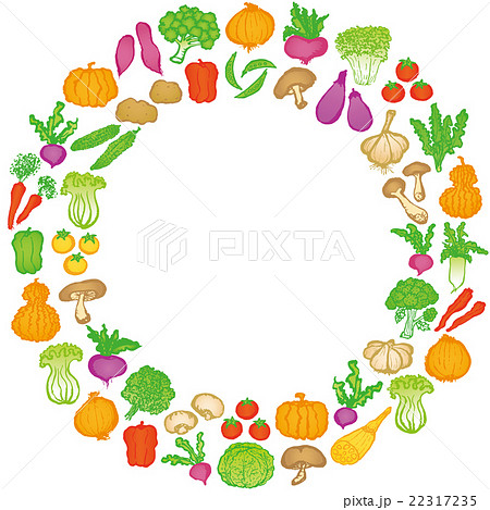 野菜 マルシェ 円フレームのイラスト素材 22317235 Pixta