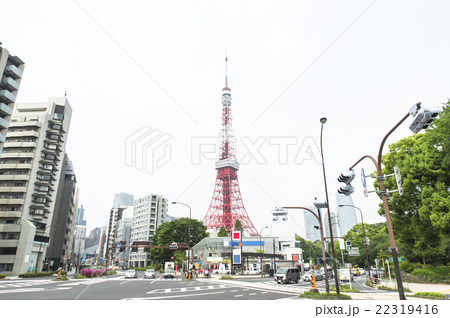 写真素材 赤羽橋交差点からの東京タワー の写真素材