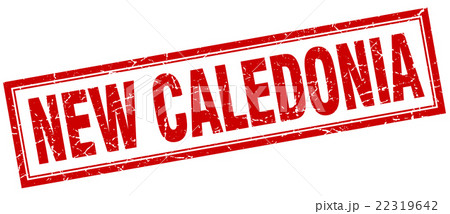 New Caledonia red square grunge stamp on white New Caledonia red square grunge stamp on white 22319642