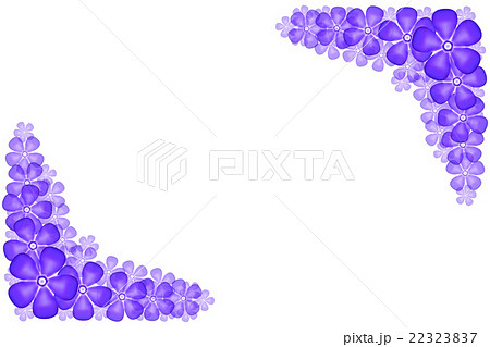 紫の花フレームのイラスト素材