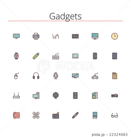 Gadgets Colored Line Icons 22324063