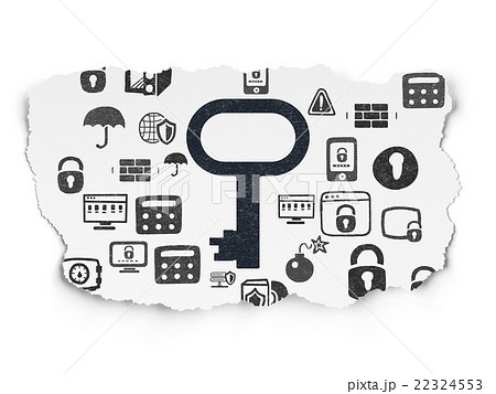 Safety concept: Key on Torn Paper background Safety concept: Key on Torn Paper background 22324553