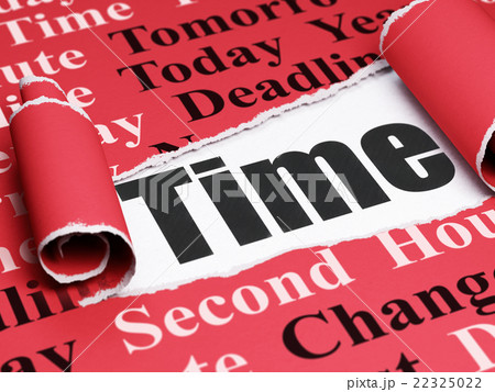 Time concept: black text Time under the piece of 22325022