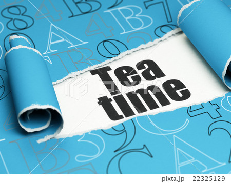 Time concept: black text Tea Time under the piece 22325129