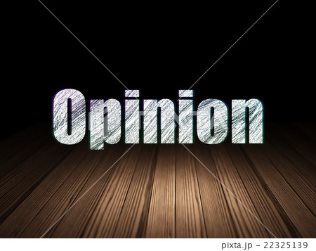 Marketing concept: Opinion in grunge dark room 22325139