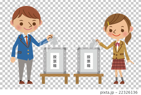 投票する高校生（男女） 22326136
