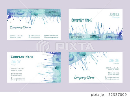 Set of watercolor business cards 22327009
