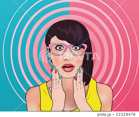 Wow gossip girl in pop art style in the two-color 22328476