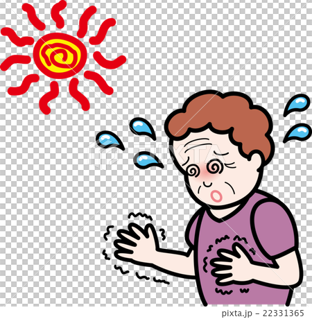 中暑奶奶顫抖的手夏天陽光暈眩的汗水 22331365