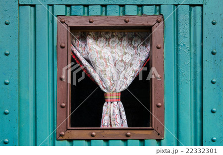 Colorful of the railway carriage. wooden windows 22332301