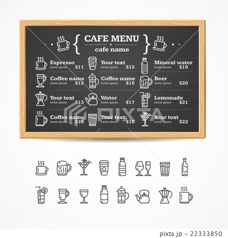 Menu Black Board. Vector 22333850