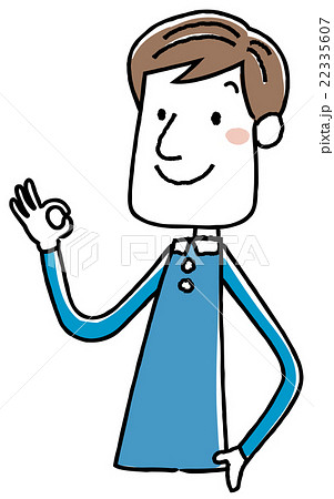 イラスト素材：若い男性　OK　サイン 22335607