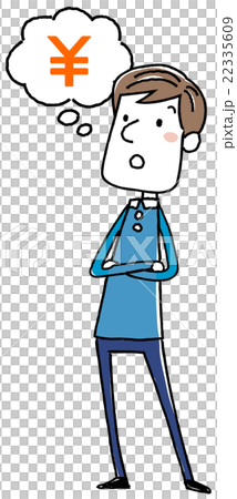 Illustration material: young man think money 22335609