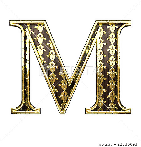 M Golden Letter 3d Illustration Stock Illustration