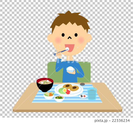 A boy who eats rice - Stock Illustration [22336234] - PIXTA