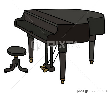 Black Grand Pianoのイラスト素材