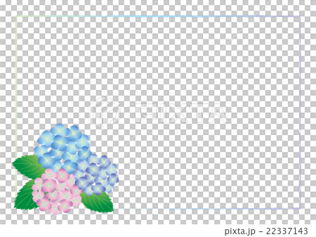 A hydrangea frame of three colors 22337143