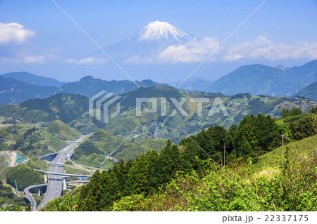 新東名新清水ジャンクションと富士山 22337175