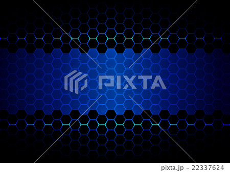 abstract  hexagon blue ligth and black light  22337624